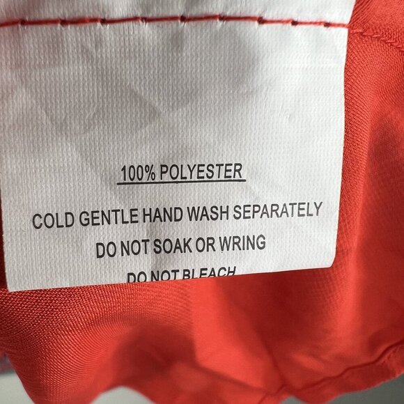 Selfie XL NWT Floral Open Back Ruffle Chiffon Dress Red Long Sleeve Deep V Neck - Picture 16 of 16